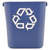 Rubbermaid Commercial 13.63 qt. Desk Recycling Container, Satin Black/Satin Alum, Plastic FG295573BLUE